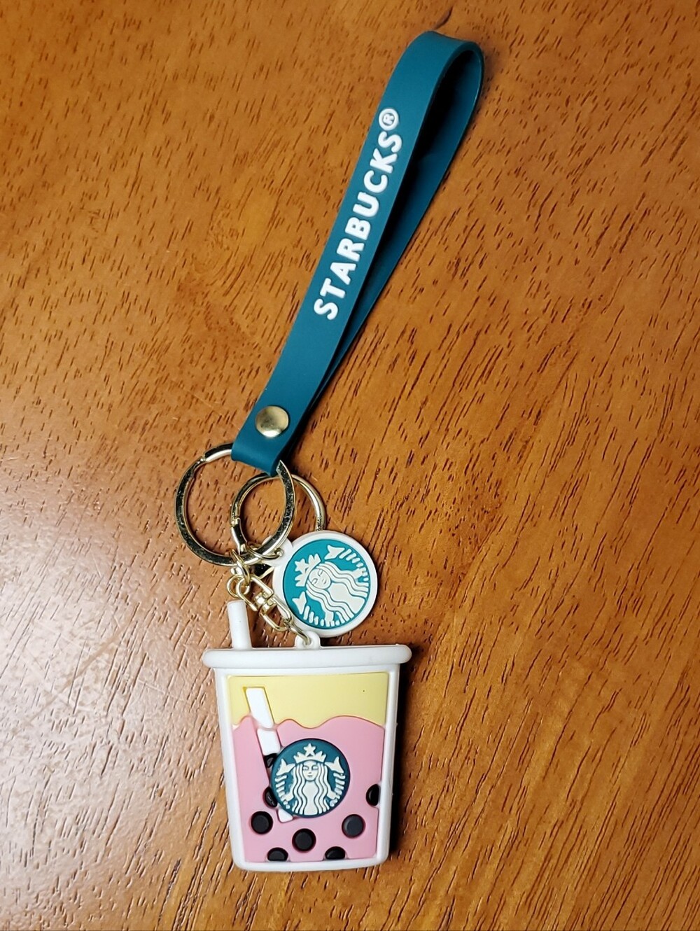 Starbucks Teal Strap Bubble Tea Keychain